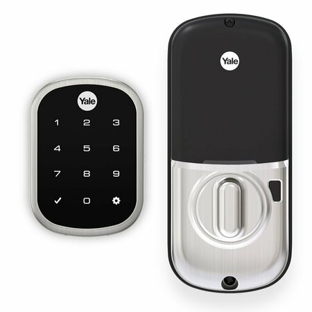 YALE REAL LIVING Key Free Assure Touchscreen Deadbolt with Z-Wave Satin Nickel Finish YRD256ZW2619